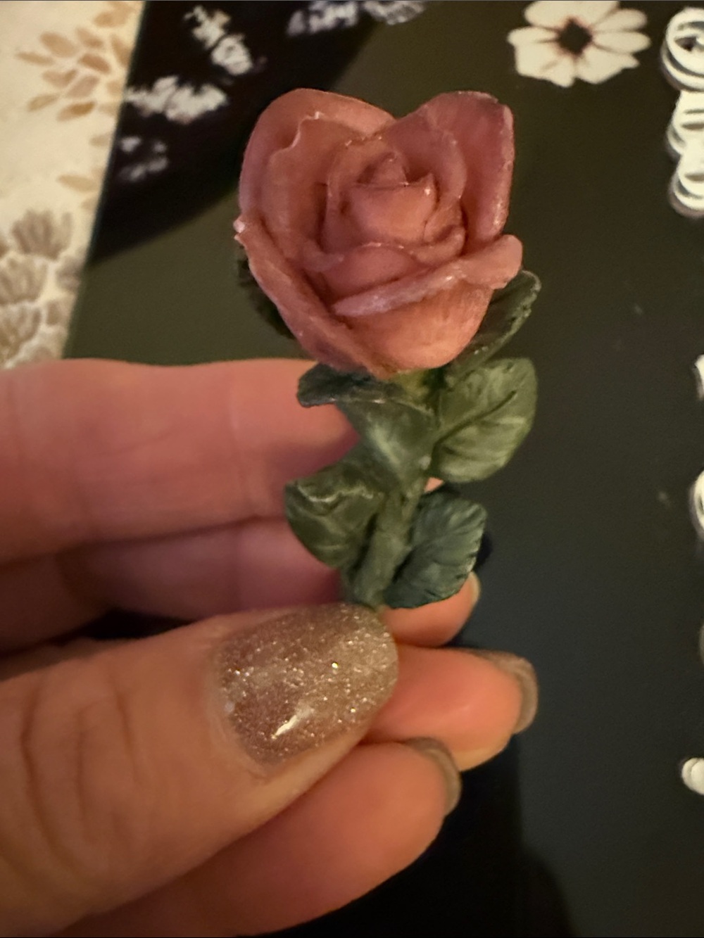 Delicate vintage Pink Rose Lapel Pin - Women Accessories
